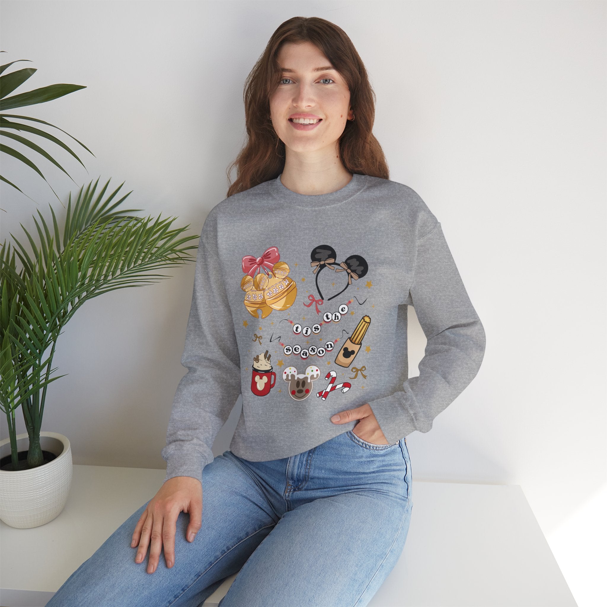 Disney Parks Cozy Icons Sweatshirt — Mickey Ears, Dole Whip & Park Snacks Crewneck