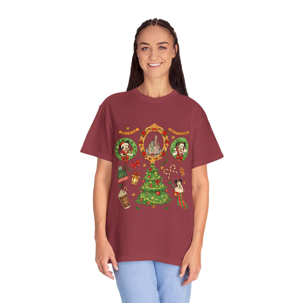 Christmas Disney Holiday T-Shirt — Mickey & Minnie Ornament Tree Design