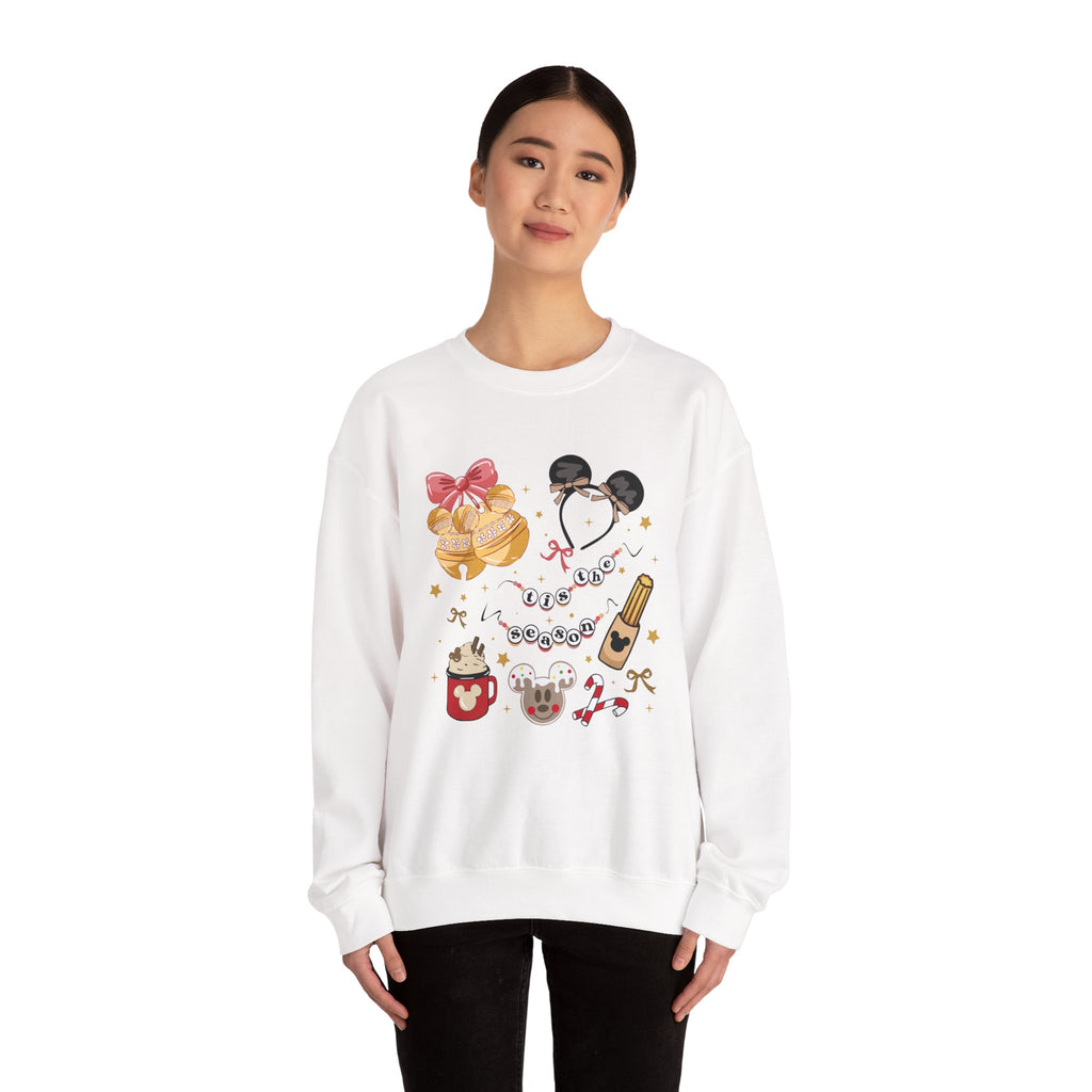 Disney Parks Cozy Icons Sweatshirt — Mickey Ears, Dole Whip & Park Snacks Crewneck