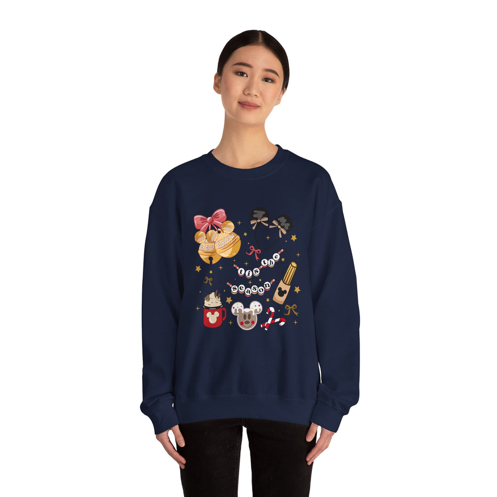 Disney Parks Cozy Icons Sweatshirt — Mickey Ears, Dole Whip & Park Snacks Crewneck