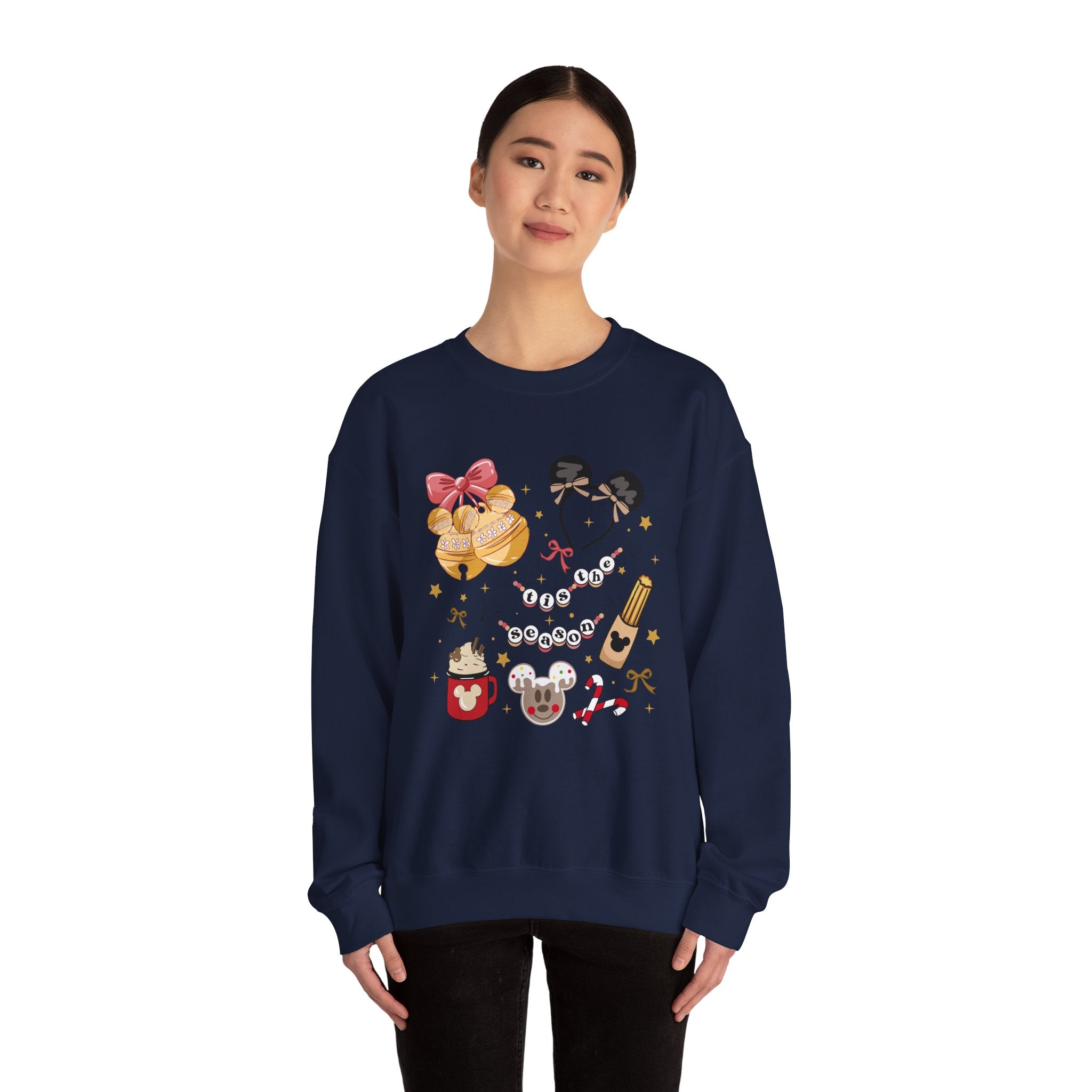 Disney Parks Cozy Icons Sweatshirt — Mickey Ears, Dole Whip & Park Snacks Crewneck