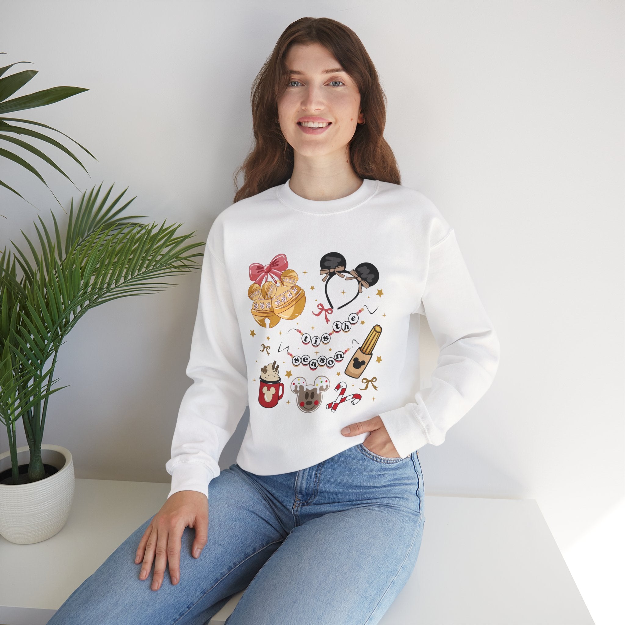 Disney Parks Cozy Icons Sweatshirt — Mickey Ears, Dole Whip & Park Snacks Crewneck