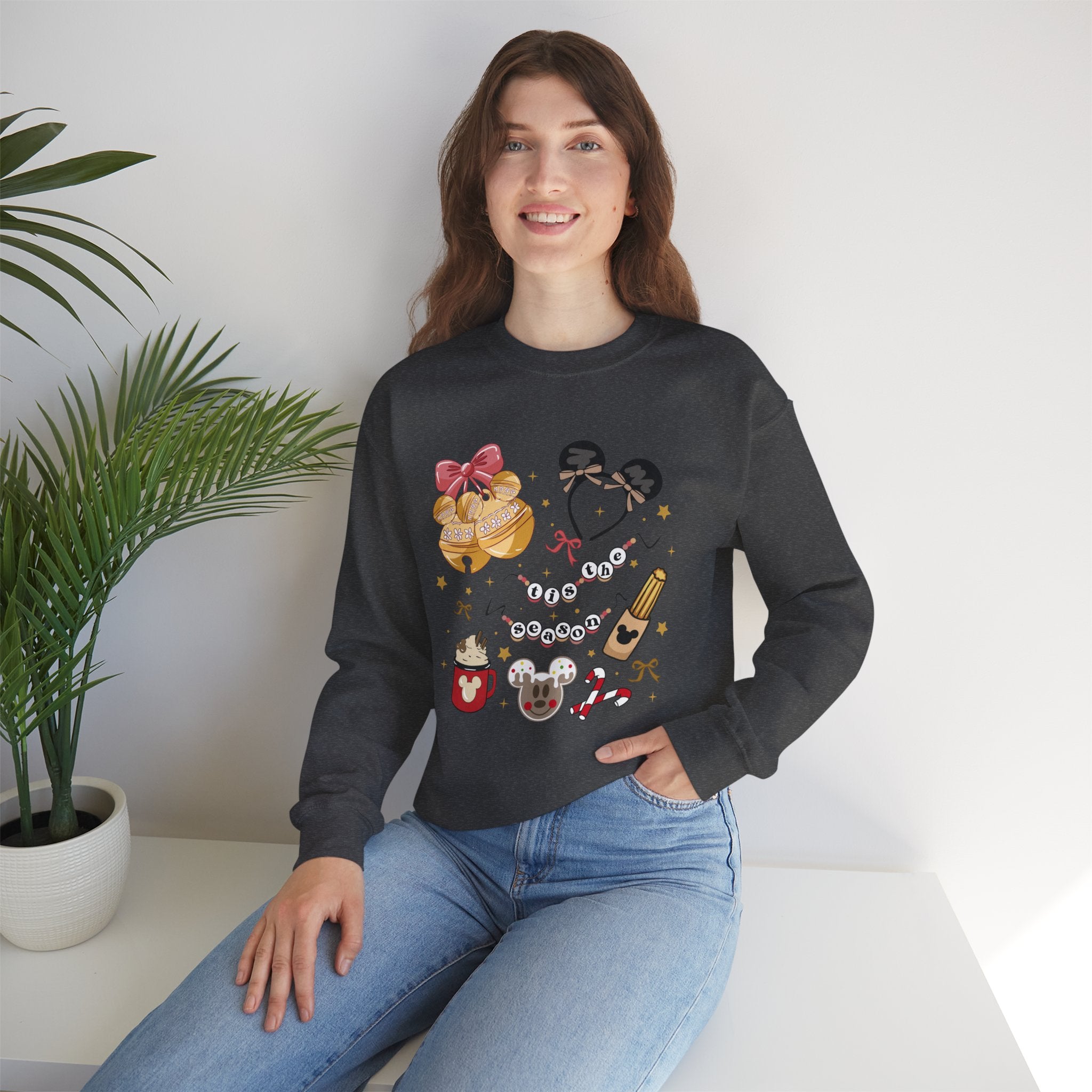 Disney Parks Cozy Icons Sweatshirt — Mickey Ears, Dole Whip & Park Snacks Crewneck