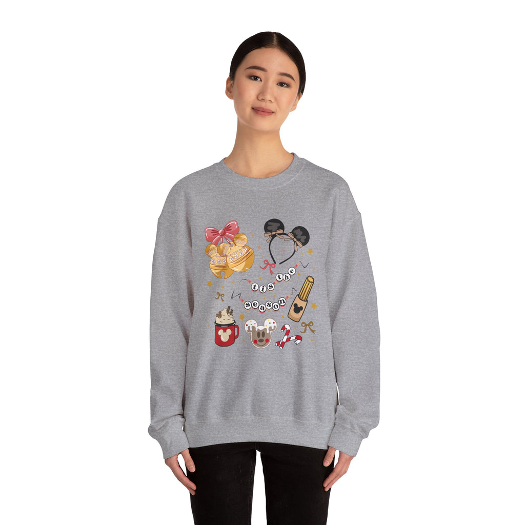 Disney Parks Cozy Icons Sweatshirt — Mickey Ears, Dole Whip & Park Snacks Crewneck