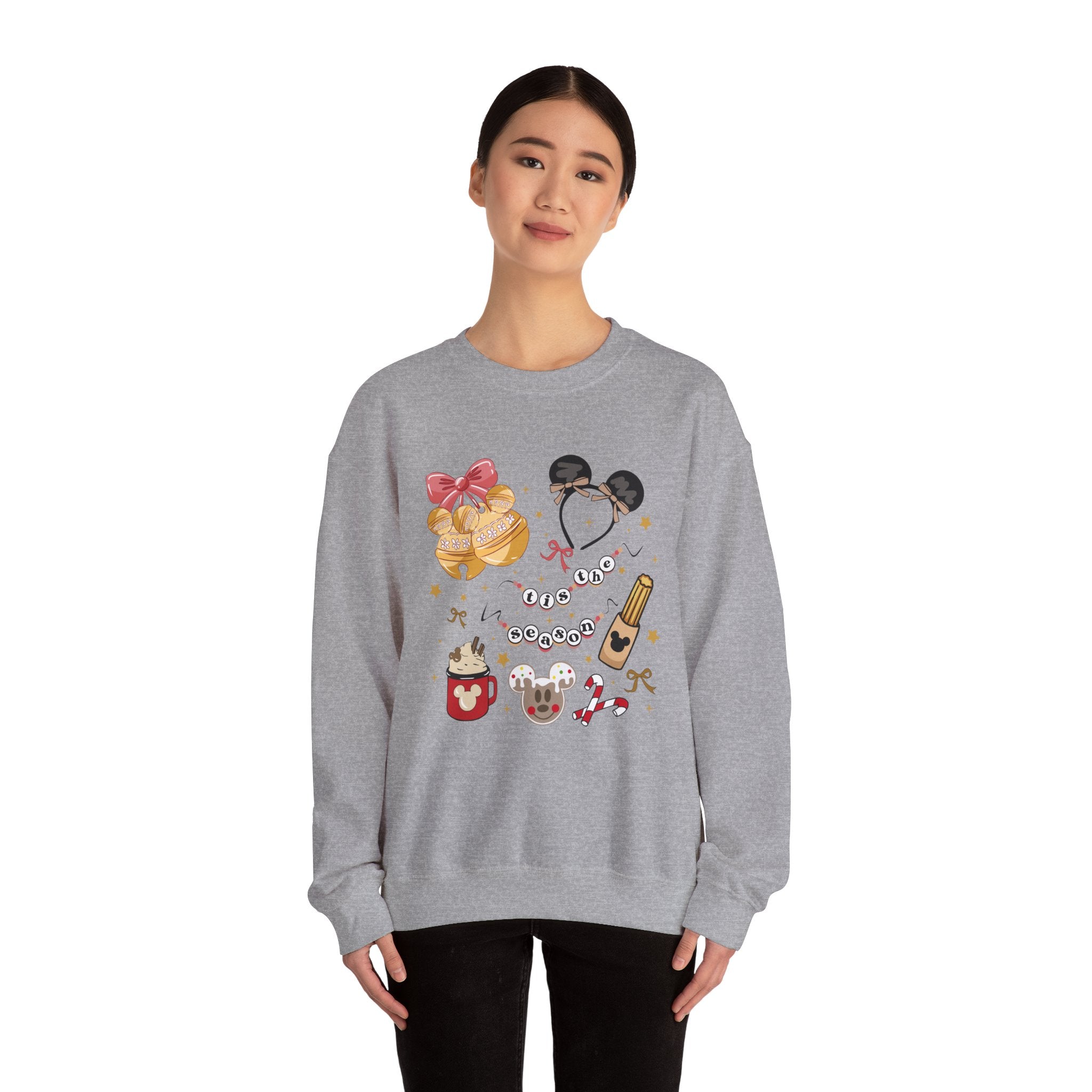 Disney Parks Cozy Icons Sweatshirt — Mickey Ears, Dole Whip & Park Snacks Crewneck