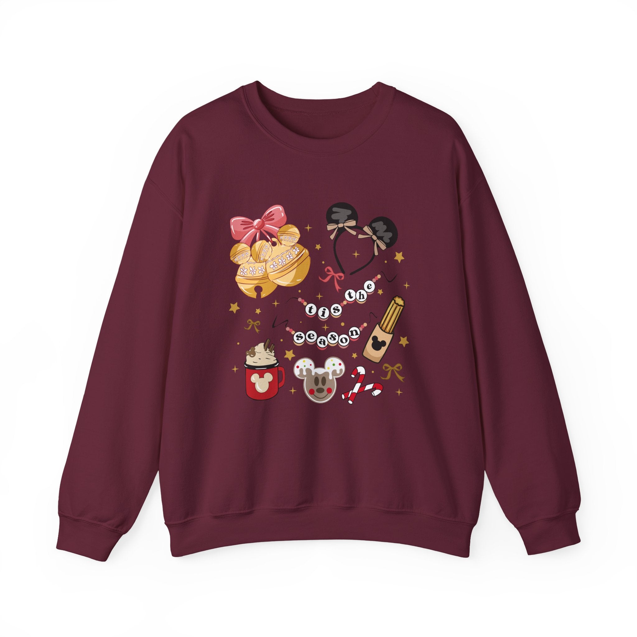 Disney Parks Cozy Icons Sweatshirt — Mickey Ears, Dole Whip & Park Snacks Crewneck