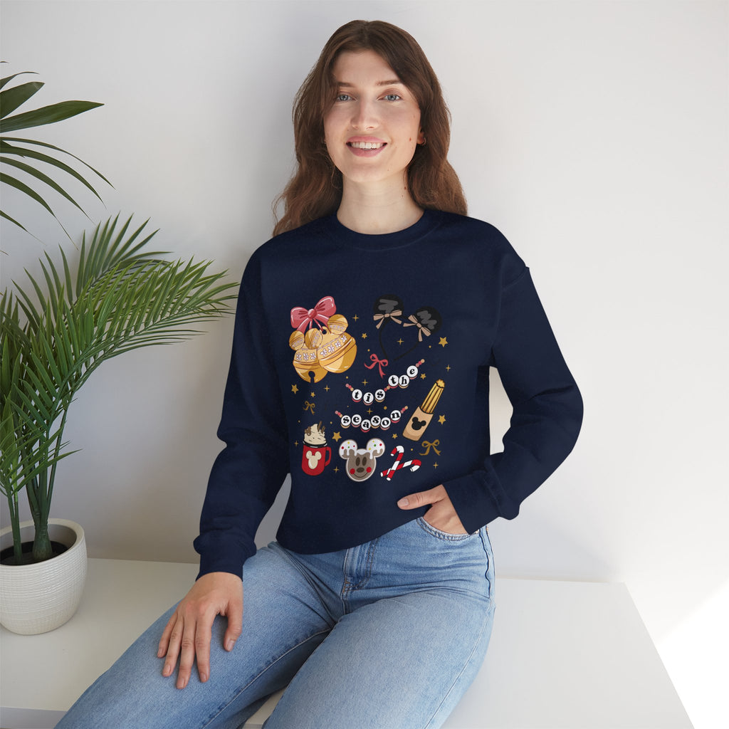 Disney Parks Cozy Icons Sweatshirt — Mickey Ears, Dole Whip & Park Snacks Crewneck