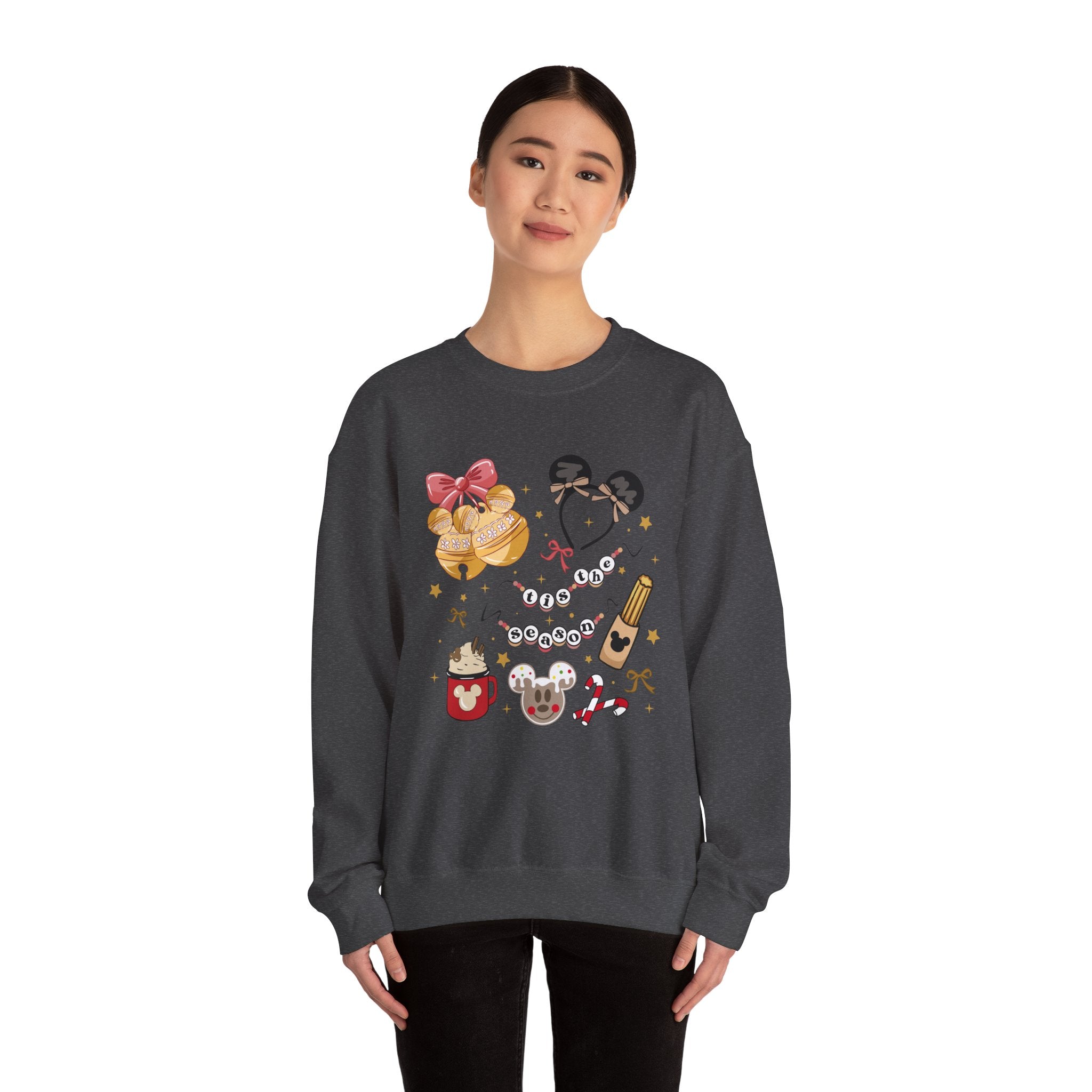 Disney Parks Cozy Icons Sweatshirt — Mickey Ears, Dole Whip & Park Snacks Crewneck