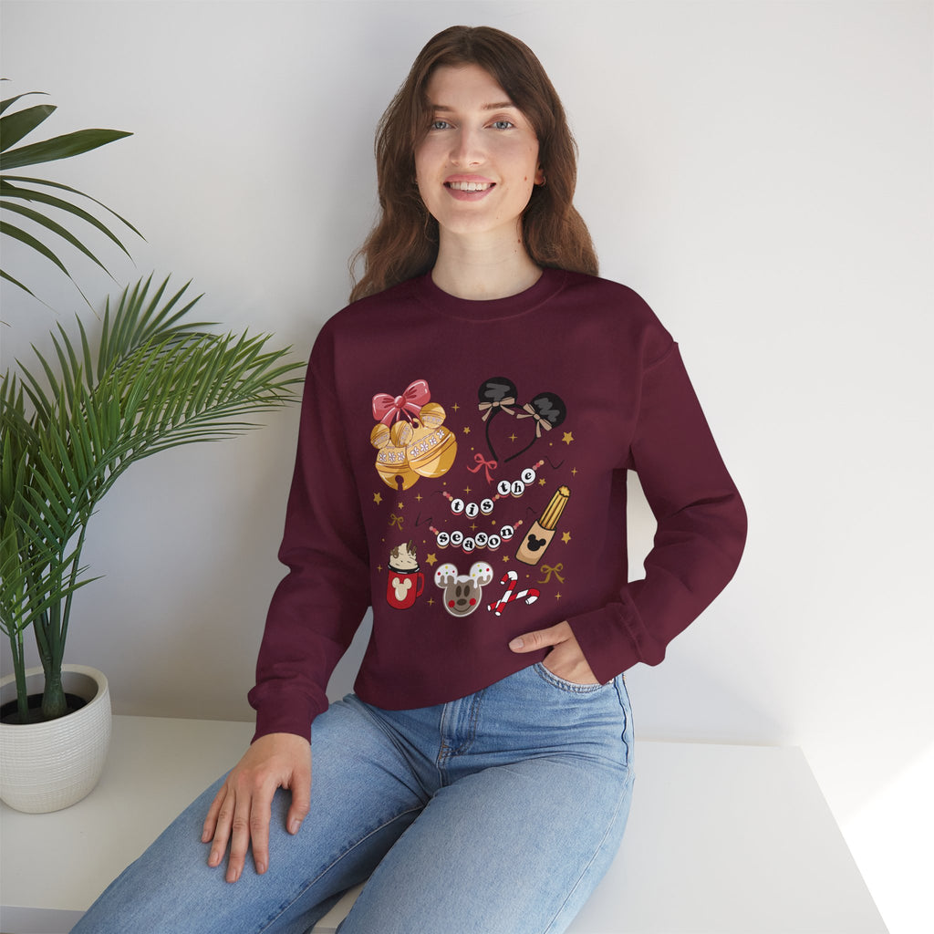 Disney Parks Cozy Icons Sweatshirt — Mickey Ears, Dole Whip & Park Snacks Crewneck