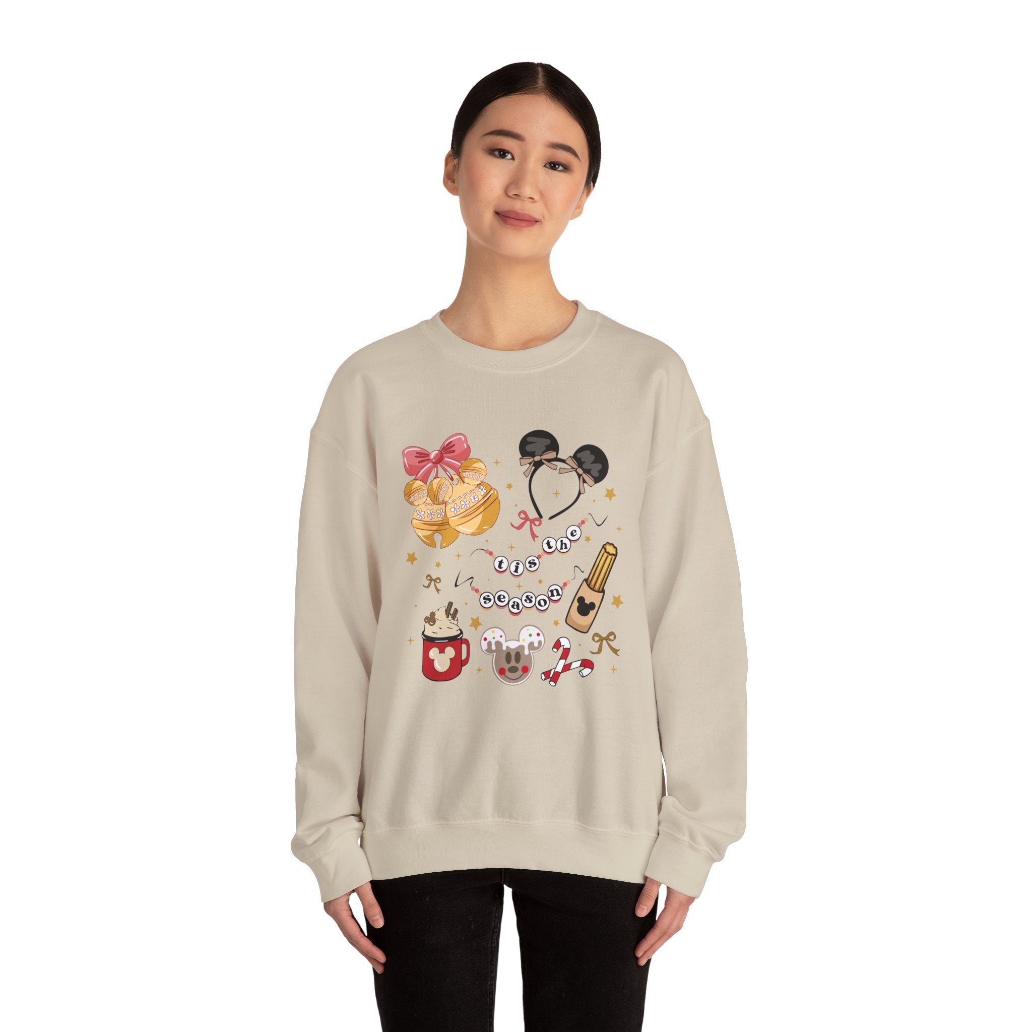 Disney Parks Cozy Icons Sweatshirt — Mickey Ears, Dole Whip & Park Snacks Crewneck