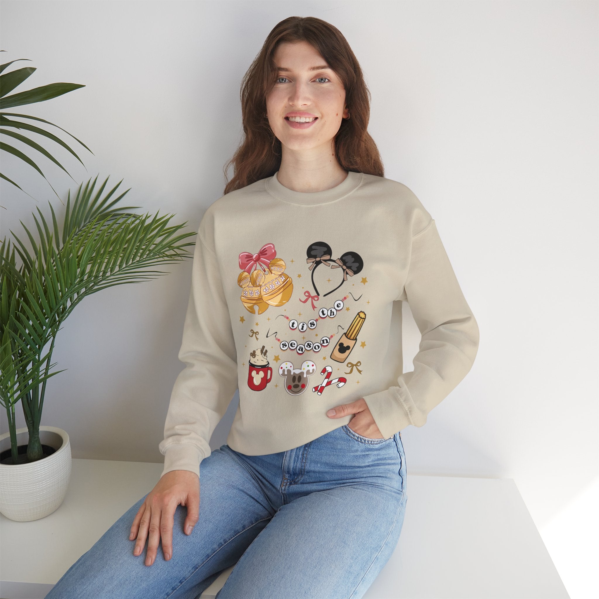 Disney Parks Cozy Icons Sweatshirt — Mickey Ears, Dole Whip & Park Snacks Crewneck